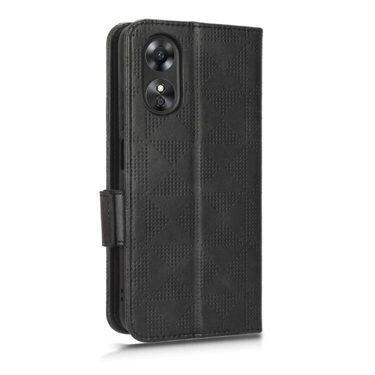 For OPPO A17 Symmetrical Triangle Leather Phone Case