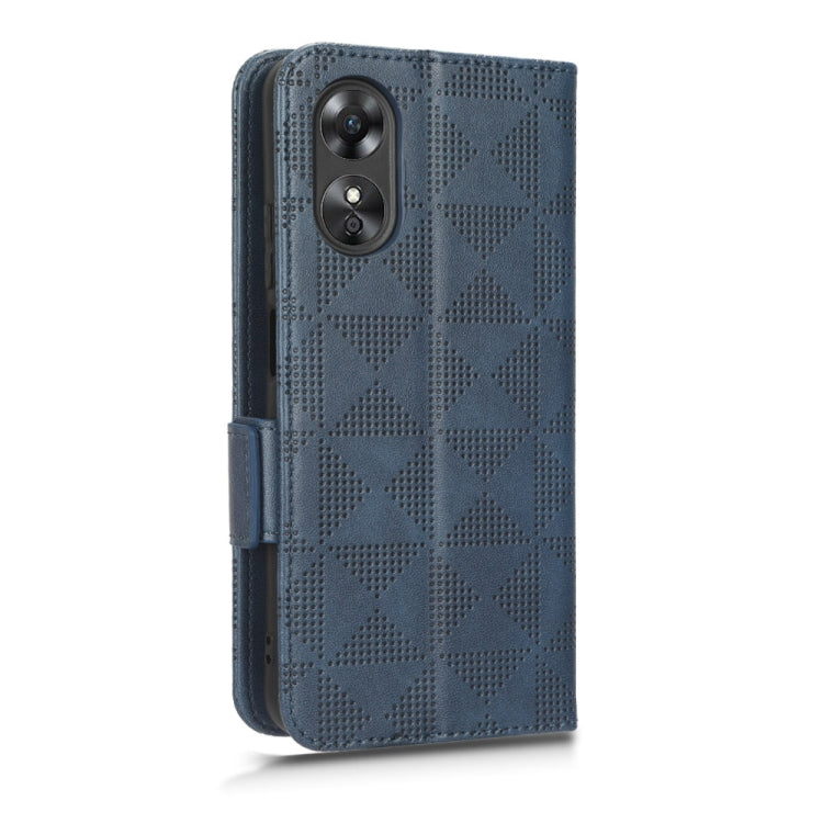 For OPPO A17 Symmetrical Triangle Leather Phone Case