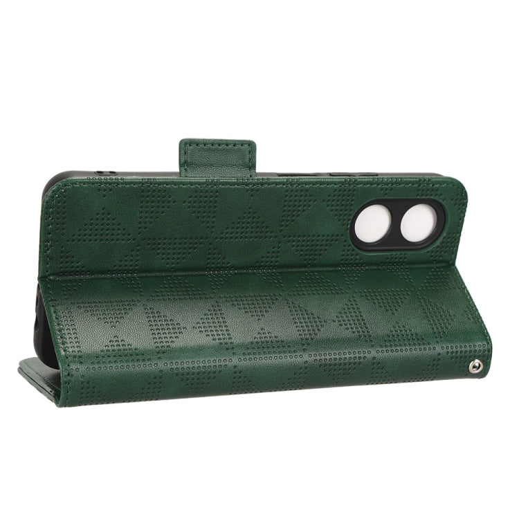 For OPPO A17 Symmetrical Triangle Leather Phone Case