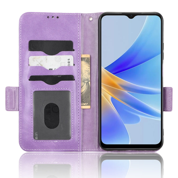 For OPPO A17 Symmetrical Triangle Leather Phone Case