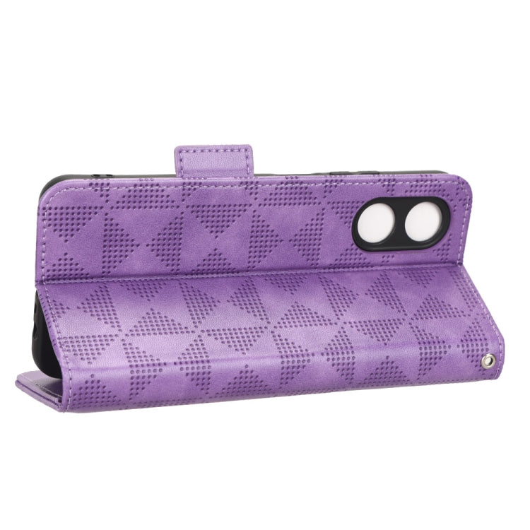 For OPPO A17 Symmetrical Triangle Leather Phone Case