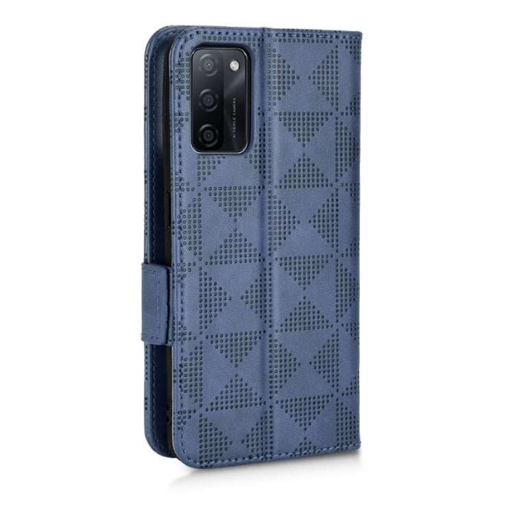 For OPPO A55s 5G Symmetrical Triangle Leather Phone Case