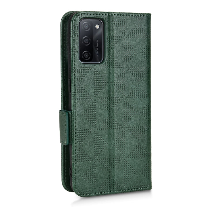For OPPO A55s 5G Symmetrical Triangle Leather Phone Case