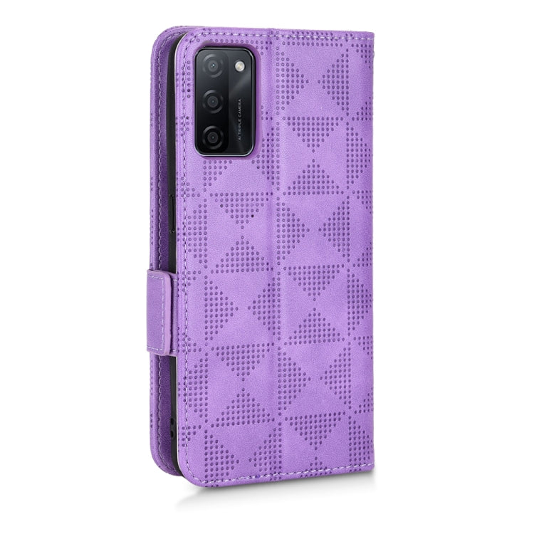 For OPPO A55s 5G Symmetrical Triangle Leather Phone Case