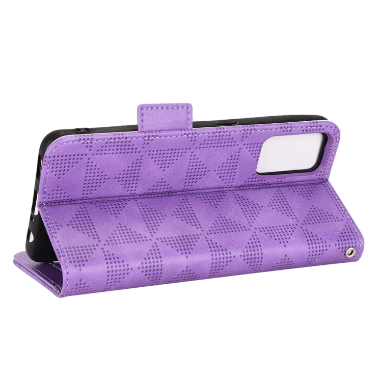 For OPPO A55s 5G Symmetrical Triangle Leather Phone Case