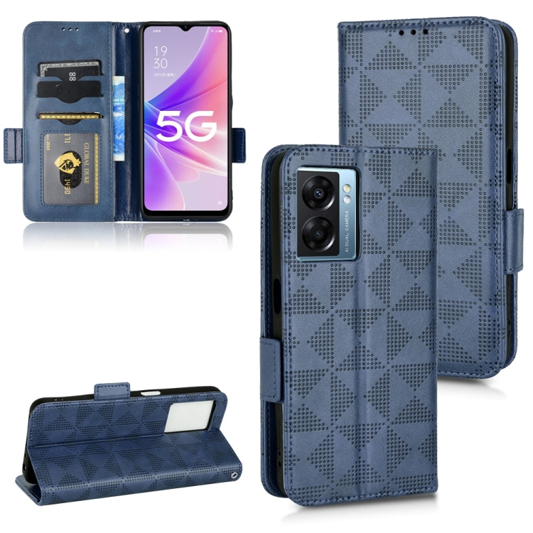 For OPPO A57 5G / A77 5G Symmetrical Triangle Leather Phone Case