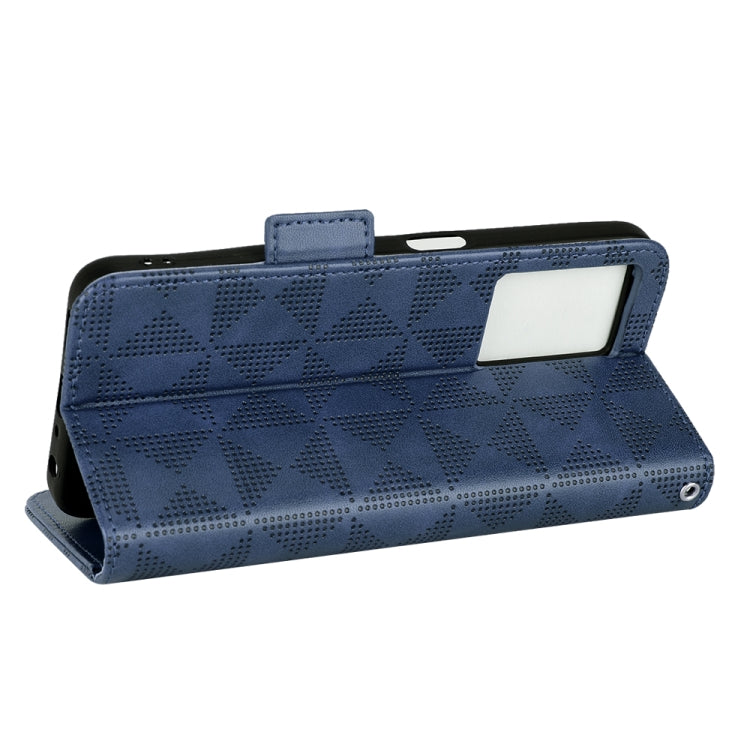 For OPPO A57 5G / A77 5G Symmetrical Triangle Leather Phone Case