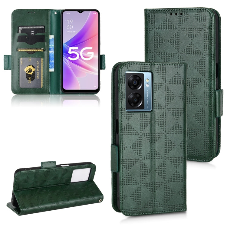 For OPPO A57 5G / A77 5G Symmetrical Triangle Leather Phone Case