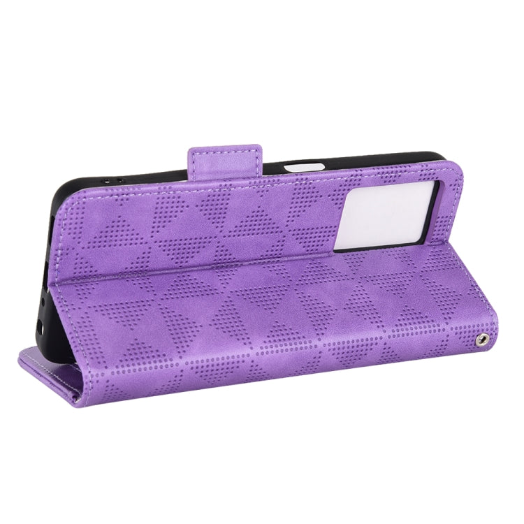 For OPPO A57 5G / A77 5G Symmetrical Triangle Leather Phone Case