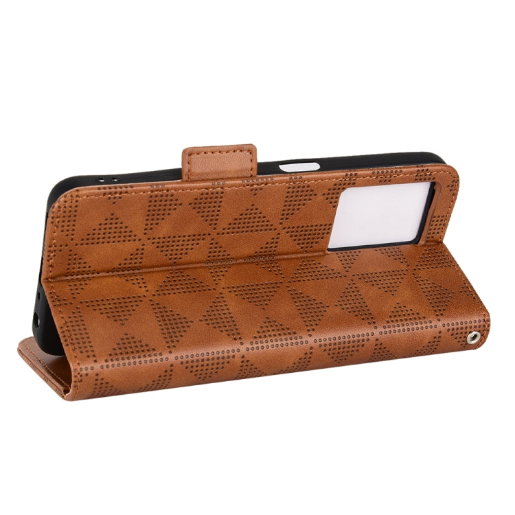 For OPPO A57 5G / A77 5G Symmetrical Triangle Leather Phone Case