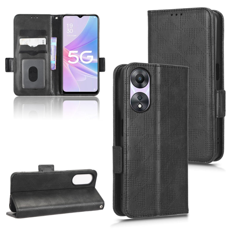 For OPPO A58 5G Symmetrical Triangle Leather Phone Case