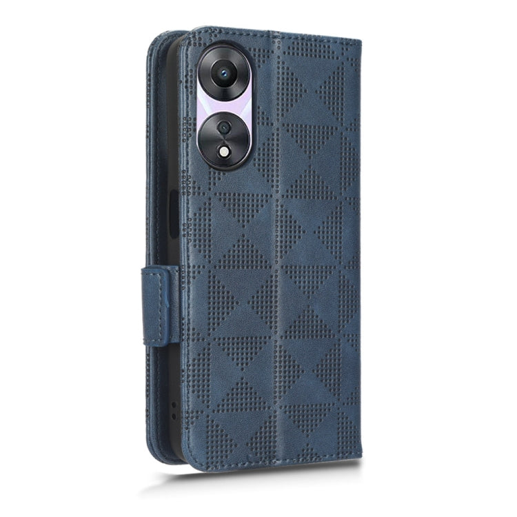 For OPPO A58 5G Symmetrical Triangle Leather Phone Case