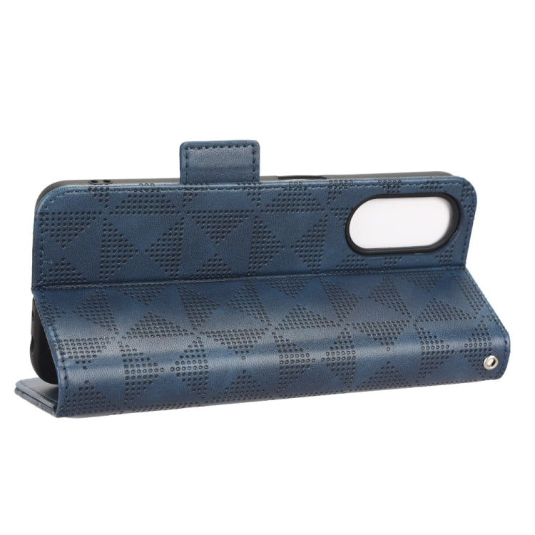 For OPPO A58 5G Symmetrical Triangle Leather Phone Case