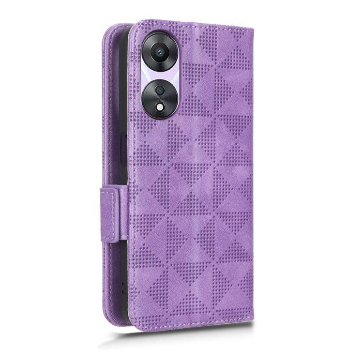 For OPPO A58 5G Symmetrical Triangle Leather Phone Case