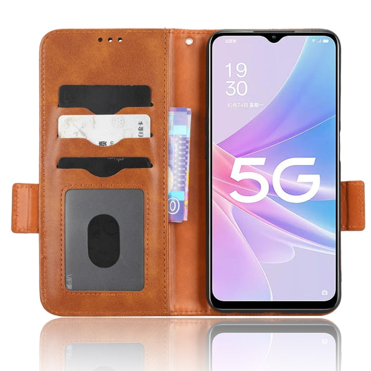 For OPPO A58 5G Symmetrical Triangle Leather Phone Case