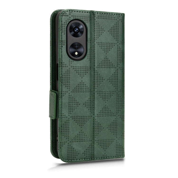 For OPPO A97 5G Symmetrical Triangle Leather Phone Case