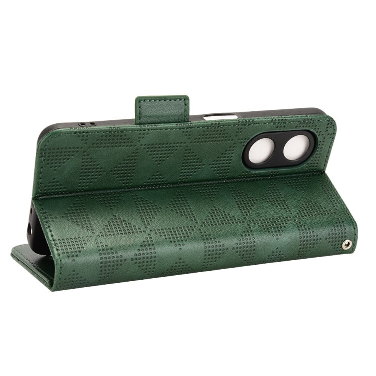 For OPPO A97 5G Symmetrical Triangle Leather Phone Case