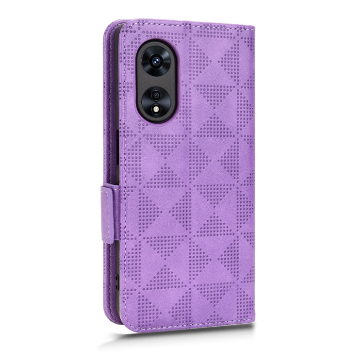 For OPPO A97 5G Symmetrical Triangle Leather Phone Case