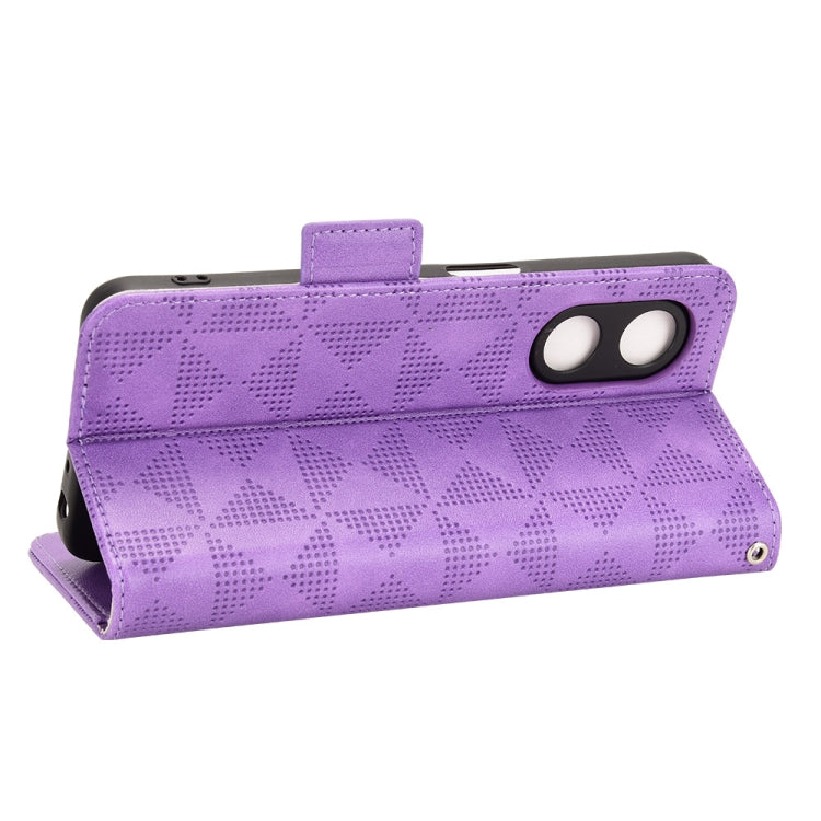 For OPPO A97 5G Symmetrical Triangle Leather Phone Case