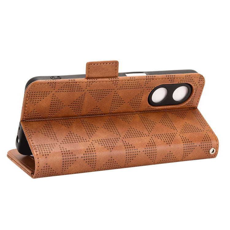 For OPPO A97 5G Symmetrical Triangle Leather Phone Case