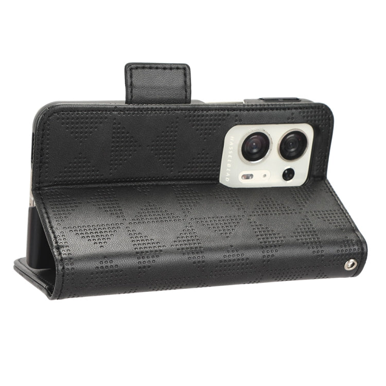 For OPPO Find N2 Symmetrical Triangle Leather Phone Case