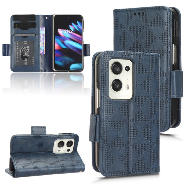 For OPPO Find N2 Symmetrical Triangle Leather Phone Case