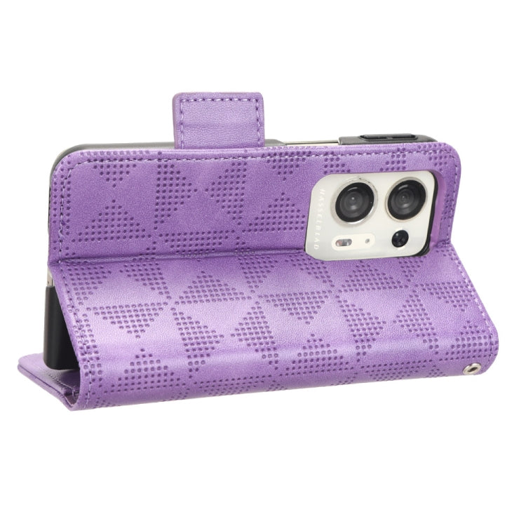 For OPPO Find N2 Symmetrical Triangle Leather Phone Case