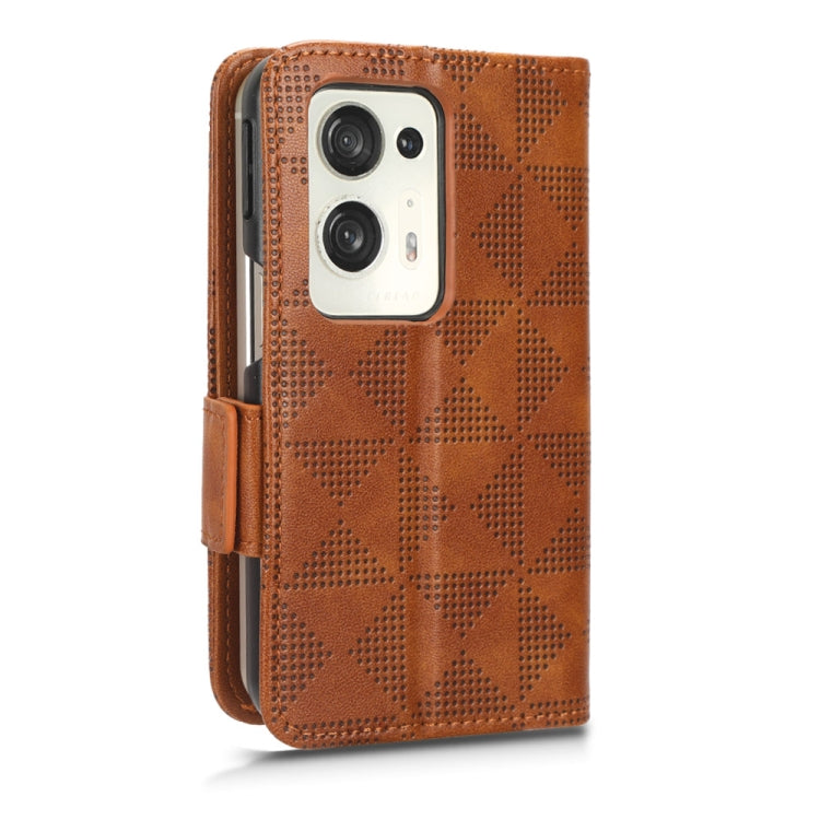 For OPPO Find N2 Symmetrical Triangle Leather Phone Case