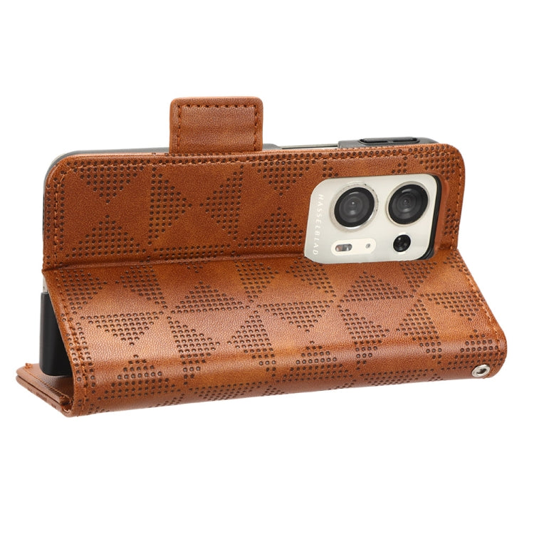 For OPPO Find N2 Symmetrical Triangle Leather Phone Case