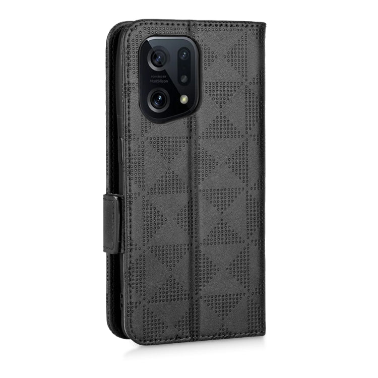 For OPPO Find X5 Symmetrical Triangle Leather Phone Case