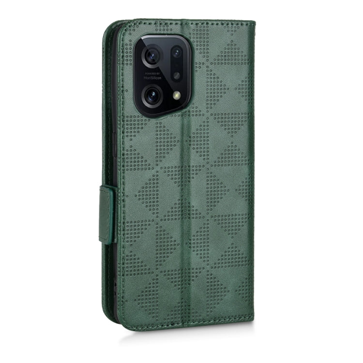 For OPPO Find X5 Symmetrical Triangle Leather Phone Case