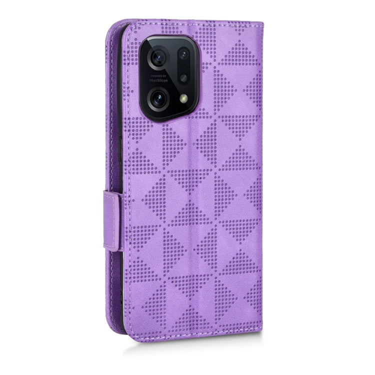 For OPPO Find X5 Symmetrical Triangle Leather Phone Case