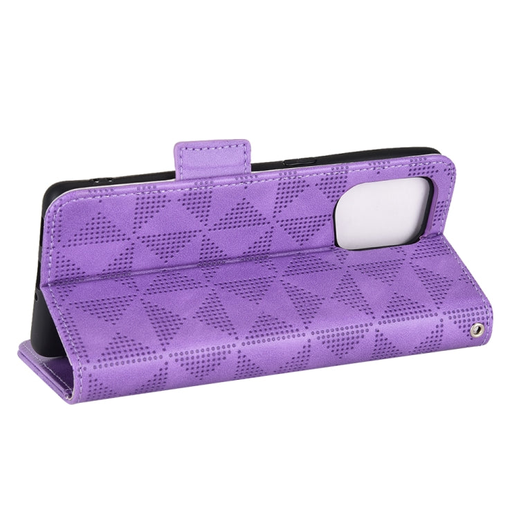 For OPPO Find X5 Symmetrical Triangle Leather Phone Case