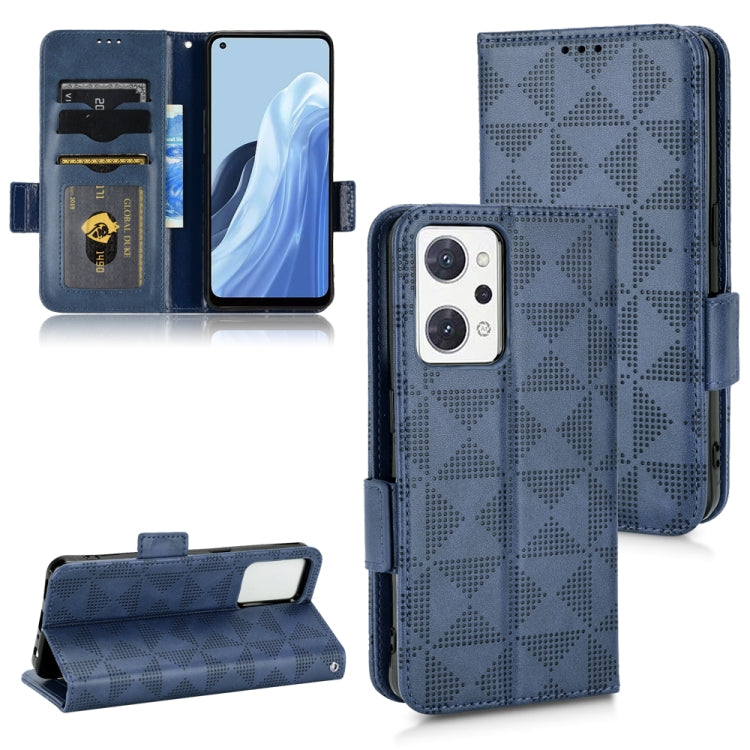 For OPPO Reno7 A Symmetrical Triangle Leather Phone Case