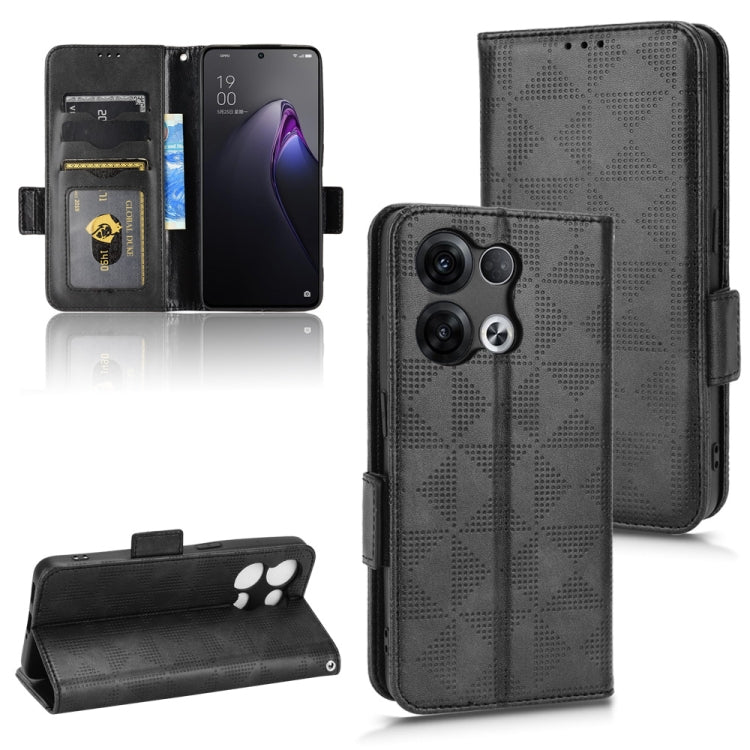 For OPPO Reno8 Pro+ Symmetrical Triangle Leather Phone Case