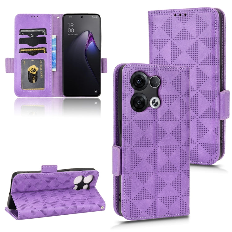 For OPPO Reno8 Pro+ Symmetrical Triangle Leather Phone Case