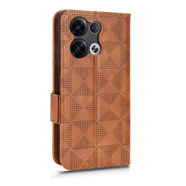 For OPPO Reno8 Pro+ Symmetrical Triangle Leather Phone Case