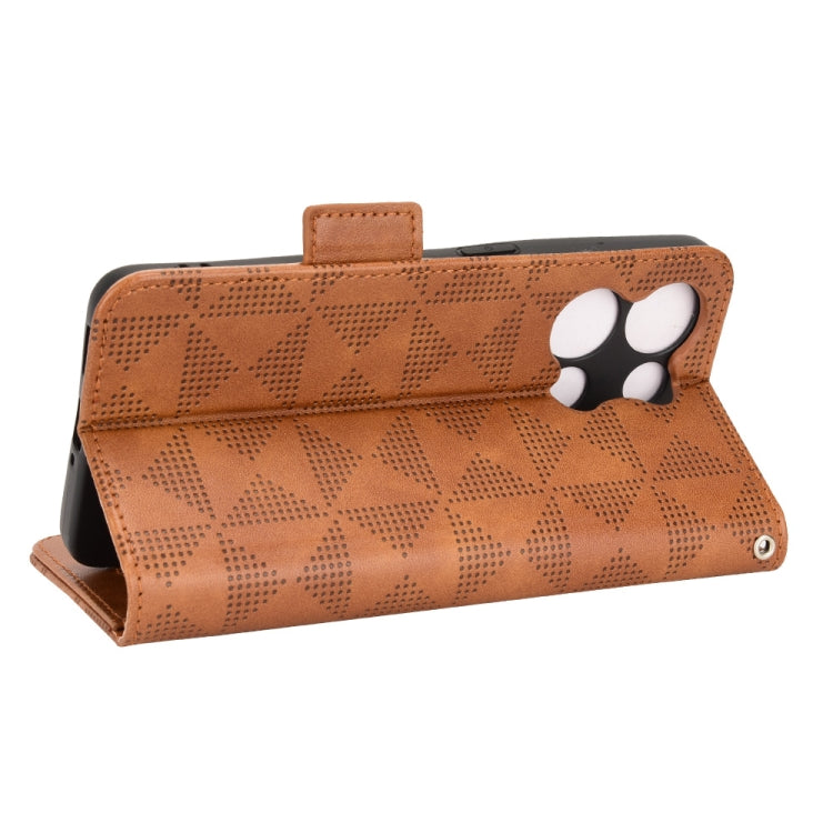 For OPPO Reno8 Pro Symmetrical Triangle Leather Phone Case