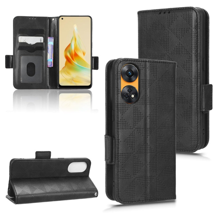 For OPPO Reno8 T 4G Symmetrical Triangle Leather Phone Case