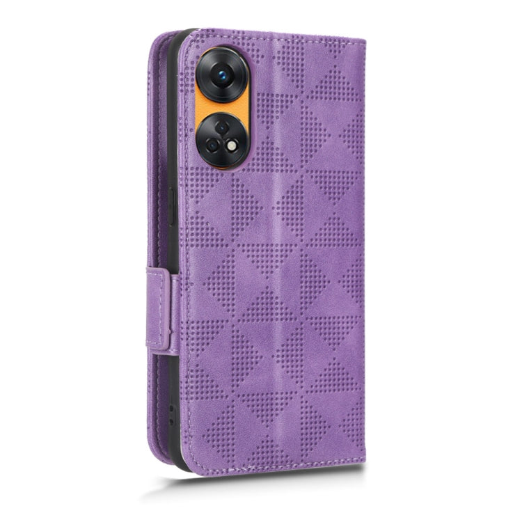 For OPPO Reno8 T 4G Symmetrical Triangle Leather Phone Case