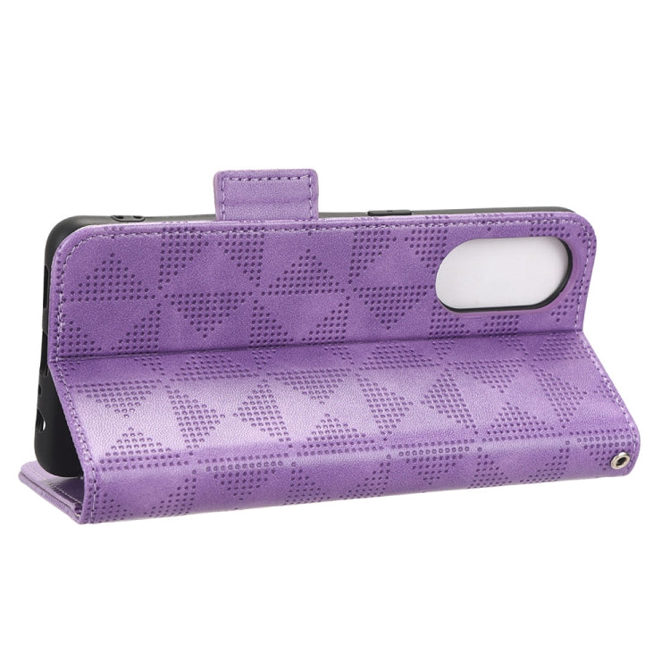 For OPPO Reno8 T 4G Symmetrical Triangle Leather Phone Case