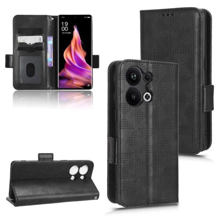 For OPPO Reno9 Pro+ Symmetrical Triangle Leather Phone Case