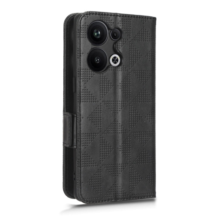 For OPPO Reno9 Pro+ Symmetrical Triangle Leather Phone Case