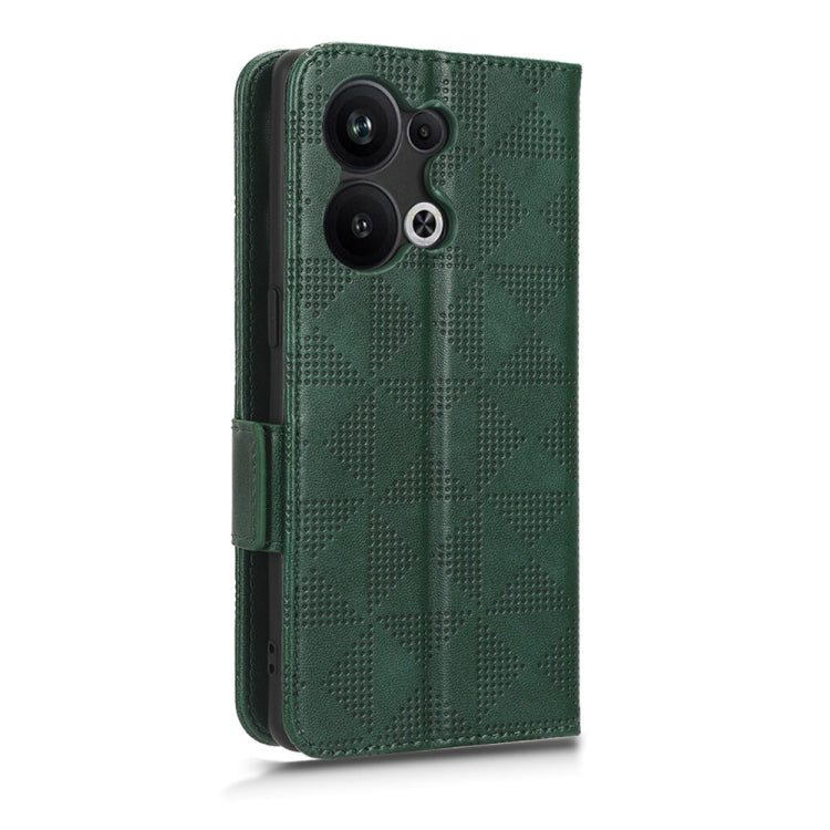 For OPPO Reno9 Pro+ Symmetrical Triangle Leather Phone Case