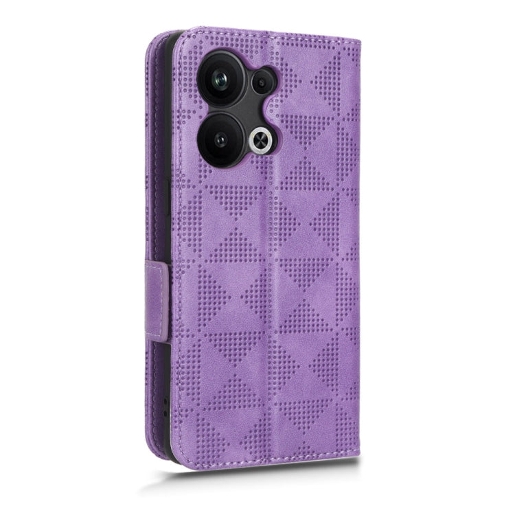 For OPPO Reno9 Pro+ Symmetrical Triangle Leather Phone Case