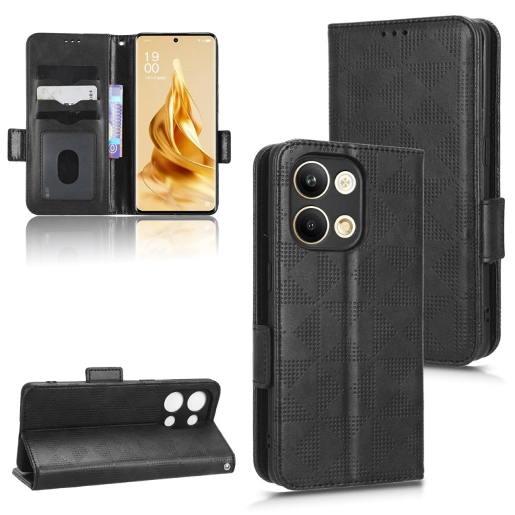 For OPPO Reno9 Pro Symmetrical Triangle Leather Phone Case