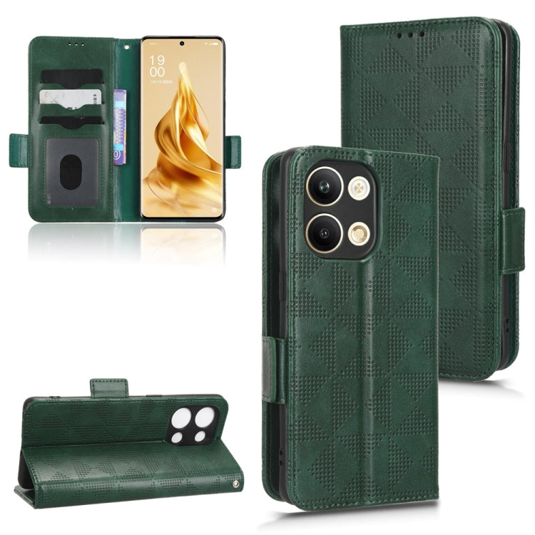 For OPPO Reno9 Pro Symmetrical Triangle Leather Phone Case