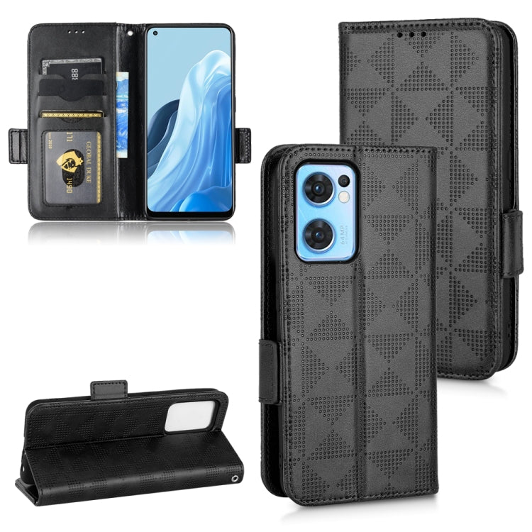 For OPPO Reno7 5G / Find X5 Lite Symmetrical Triangle Leather Phone Case