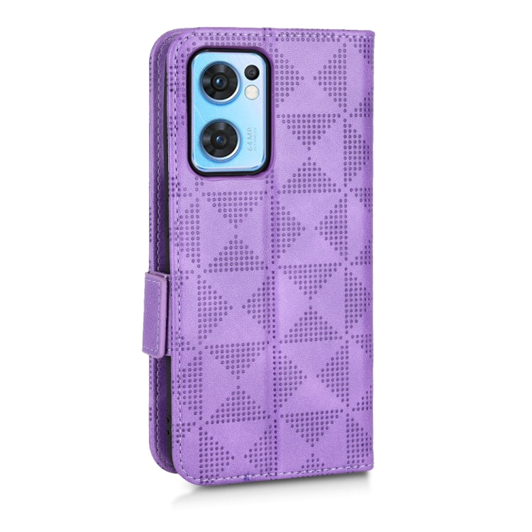 For OPPO Reno7 5G / Find X5 Lite Symmetrical Triangle Leather Phone Case