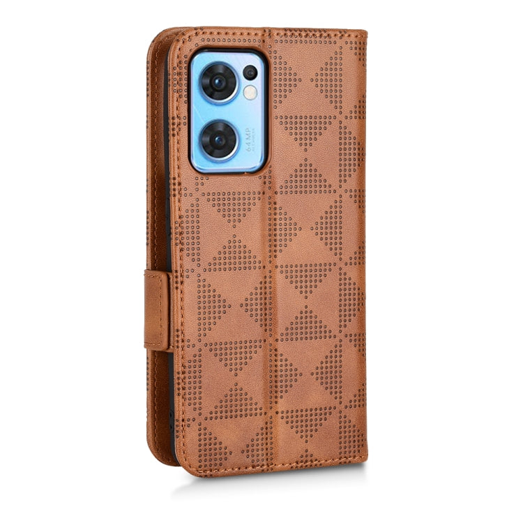 For OPPO Reno7 5G / Find X5 Lite Symmetrical Triangle Leather Phone Case
